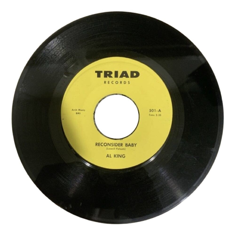 Al King Reconsider Baby On My Way Vinyl Record Blues 45 RPM Triad 501 Near Mint